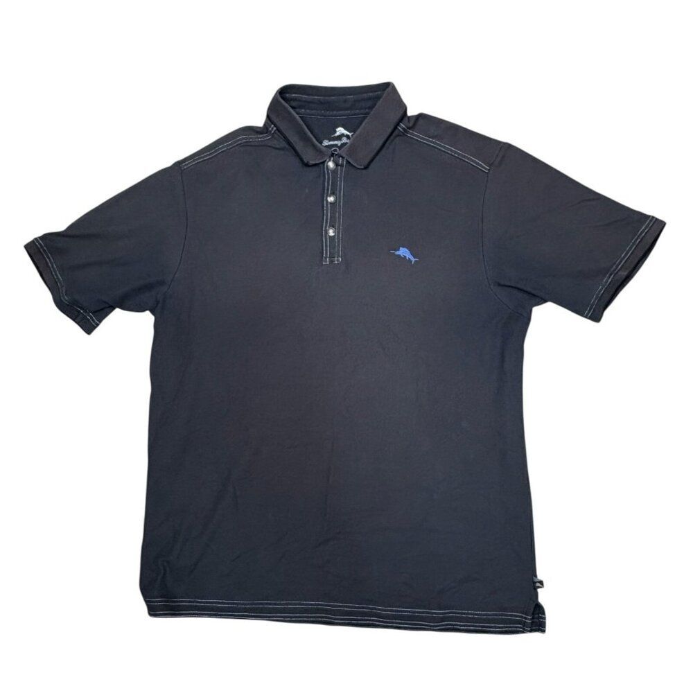 Tommy Bahama Men's Black Polo Shirt Size Large  Classic Fit